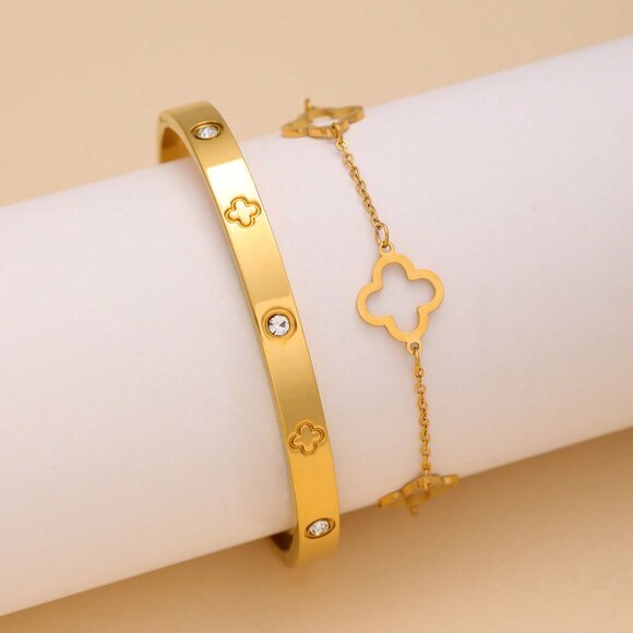 Jewelry - Flower Design Bracelet Set For Women